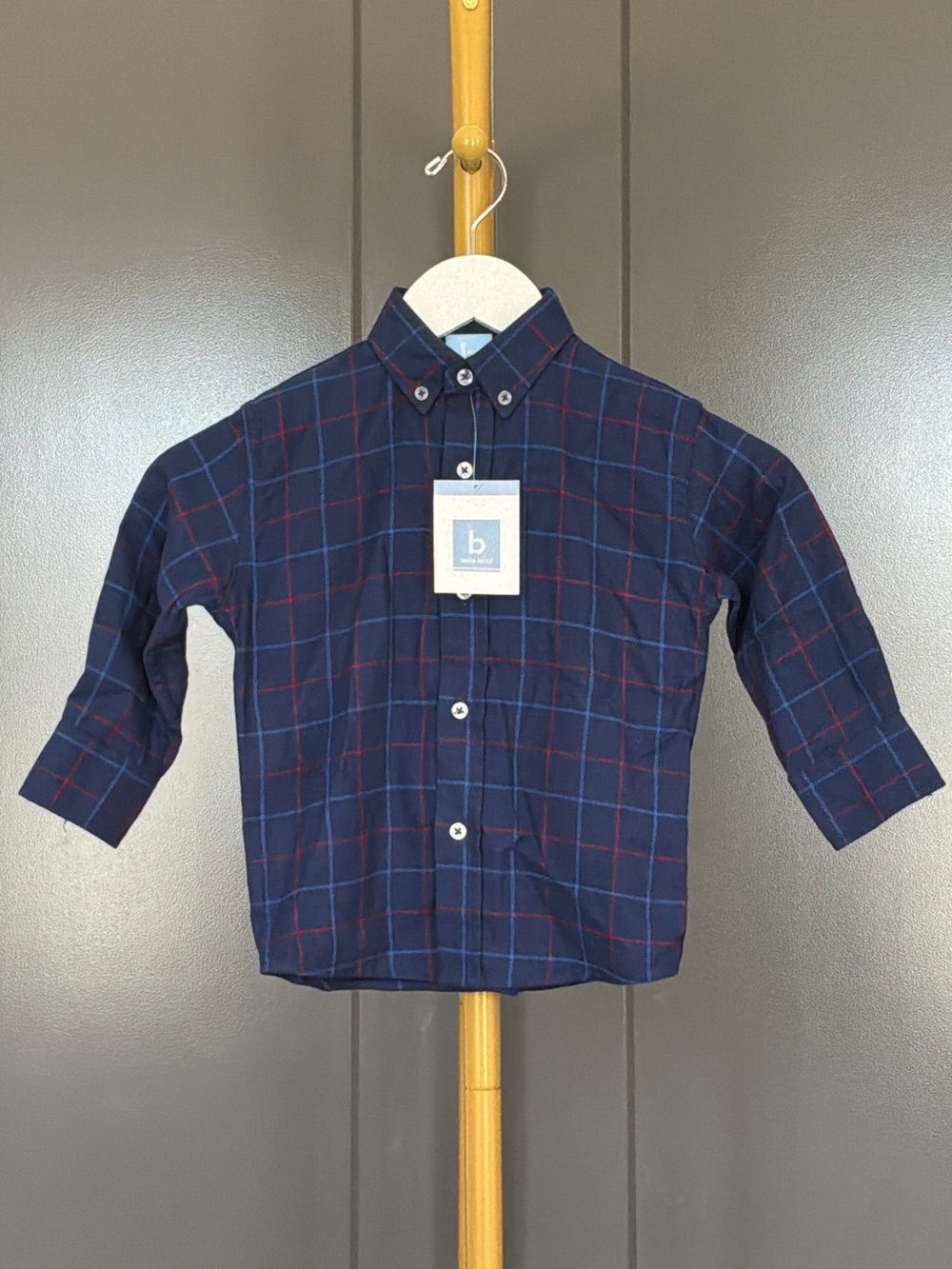 Bella Bliss Bedford Plaid Buttondown Shirt Size 3 NWT
